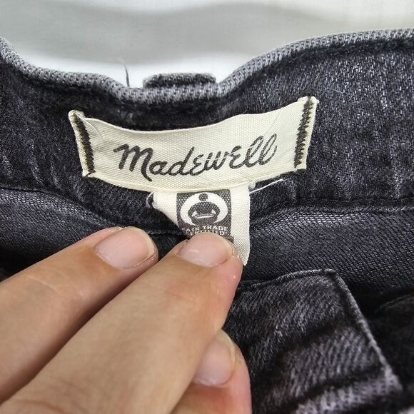Madewell The Perfect Jean Short In Washed Black Cut Off Women's Size 29 - Picture 3 of 6